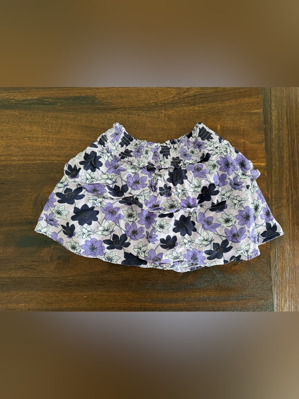 Girls Vineyard Vines Lavender Floral Smocked Skirt